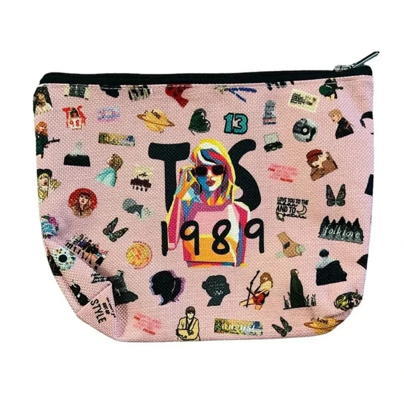 NWT Taylor Swift 1989 Swiftie Eras Tour Pink Cosmetic Makeup Bag - Picture 1 of 1